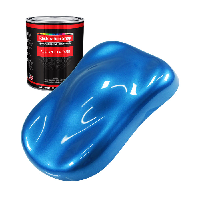Fiji Blue Metallic - Acrylic Lacquer Auto Paint - Quart Paint Color Only - Professional Gloss Automotive Car Truck Guitar Furniture - Refinish Coating