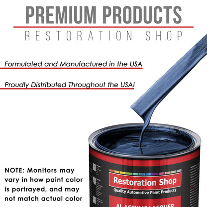 Moonlight Drive Blue Metallic - Acrylic Lacquer Auto Paint - Complete Gallon Paint Kit with Medium Thinner - Pro Automotive Car Truck Refinish Coating