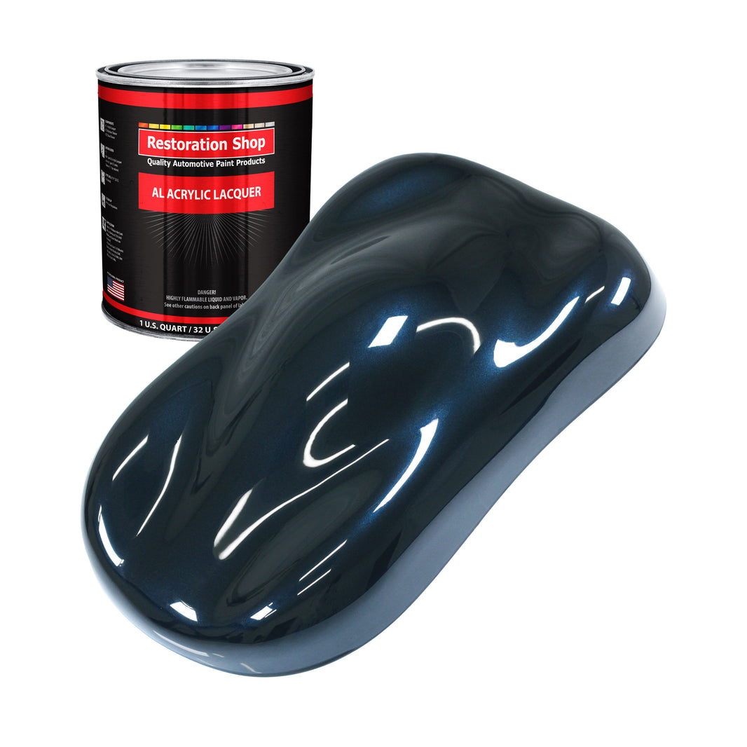Dark Midnight Blue Pearl - Acrylic Lacquer Auto Paint - Quart Paint Color Only - Professional High Gloss Automotive Car Truck Guitar Refinish Coating