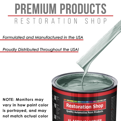 Frost Green Metallic - Acrylic Lacquer Auto Paint - Complete Gallon Paint Kit with Medium Thinner - Pro Automotive Car Truck Guitar Refinish Coating