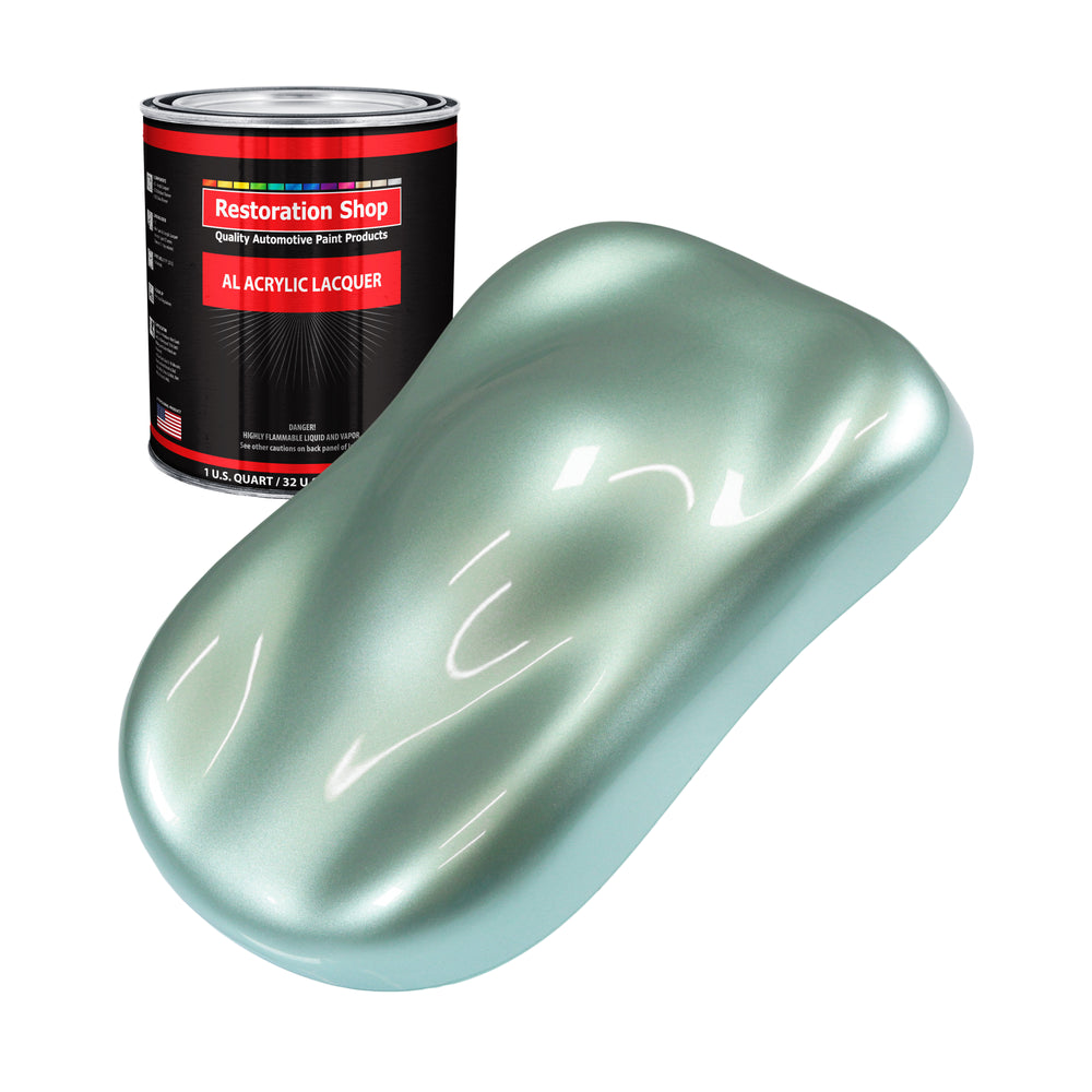 Frost Green Metallic - Acrylic Lacquer Auto Paint - Quart Paint Color Only - Professional Gloss Automotive Car Truck Guitar Furniture Refinish Coating