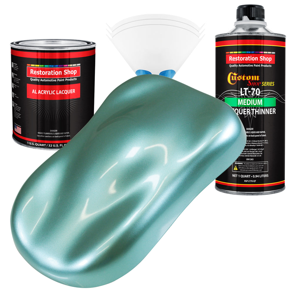 Restoration Shop - Machinery Gray Acrylic Lacquer Auto Paint - Complete Quart Paint Kit with Medium Thinner