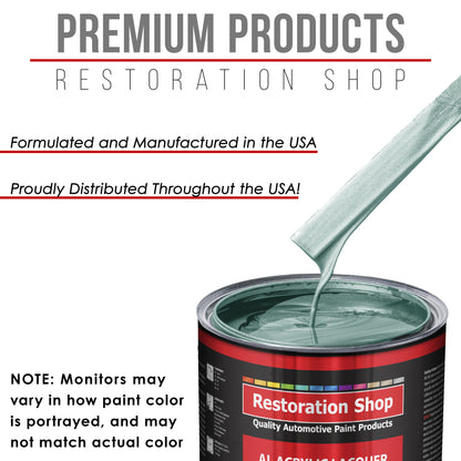 Silver Aqua Metallic - Acrylic Lacquer Auto Paint - Complete Gallon Paint Kit with Slow Dry Thinner - Pro Automotive Car Truck Guitar Refinish Coating