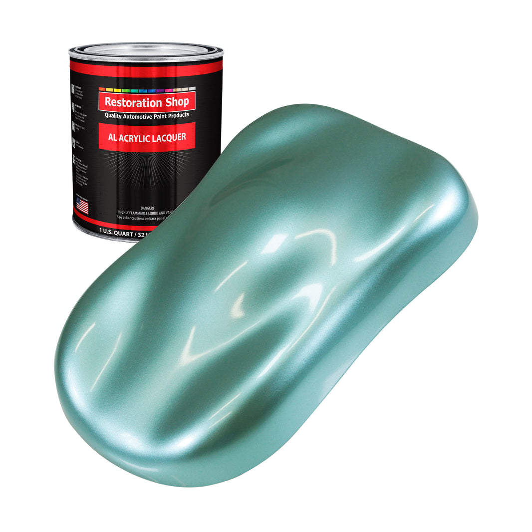 Silver Aqua Metallic - Acrylic Lacquer Auto Paint - Quart Paint Color Only - Professional Gloss Automotive Car Truck Guitar Furniture Refinish Coating