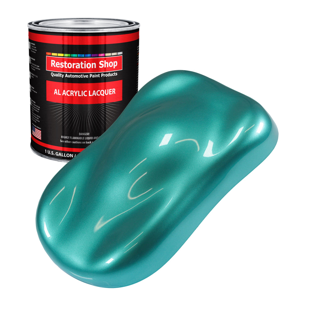 Gulfstream Aqua Metallic - Acrylic Lacquer Auto Paint - Gallon Paint Color Only - Professional High Gloss Automotive Car Truck Guitar Refinish Coating