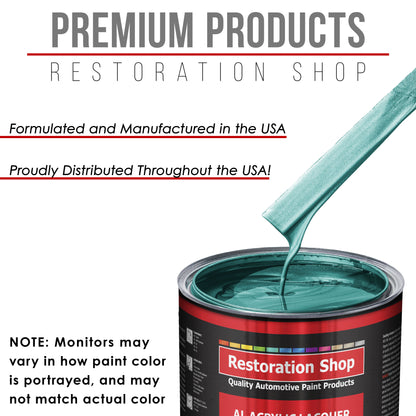 Gulfstream Aqua Metallic - Acrylic Lacquer Auto Paint - Complete Gallon Paint Kit with Slow Dry Thinner - Pro Automotive Car Truck Refinish Coating