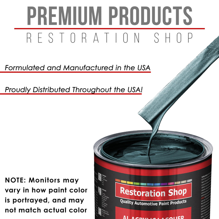 Dark Turquoise Metallic - Acrylic Lacquer Auto Paint - Complete Gallon Paint Kit with Slow Dry Thinner - Pro Automotive Car Truck Refinish Coating