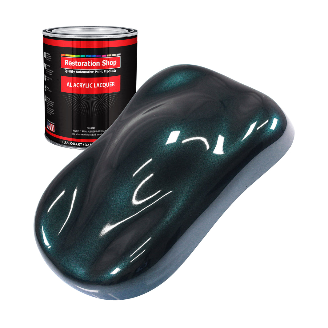 Dark Turquoise Metallic - Acrylic Lacquer Auto Paint - Quart Paint Color Only - Professional High Gloss Automotive Car Truck Guitar Refinish Coating
