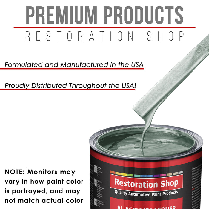 Slate Green Metallic - Acrylic Lacquer Auto Paint - Complete Gallon Paint Kit with Slow Dry Thinner - Pro Automotive Car Truck Guitar Refinish Coating