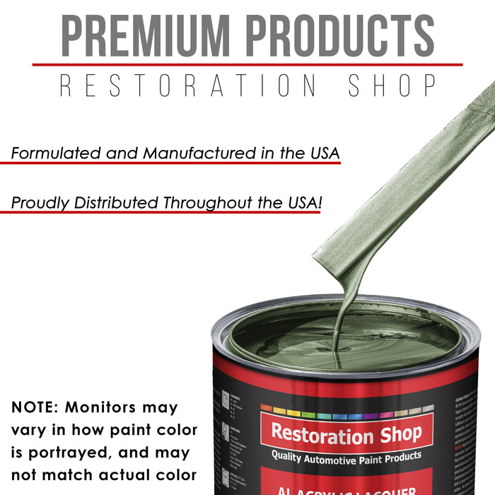 Fern Green Metallic - Acrylic Lacquer Auto Paint - Complete Quart Paint Kit with Medium Thinner - Pro Automotive Car Truck Guitar Refinish Coating