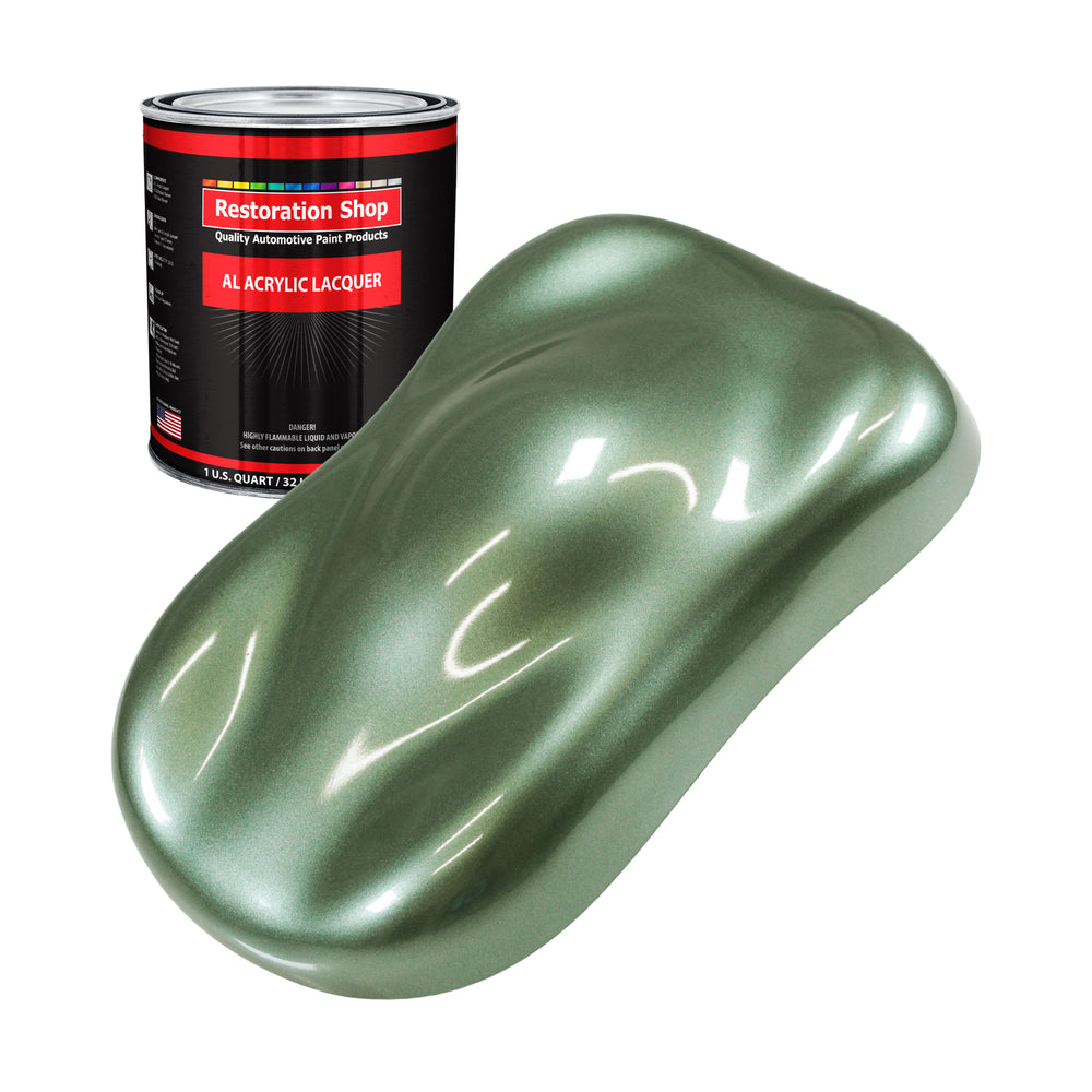 Fern Green Metallic - Acrylic Lacquer Auto Paint - Quart Paint Color Only - Professional Gloss Automotive Car Truck Guitar Furniture Refinish Coating
