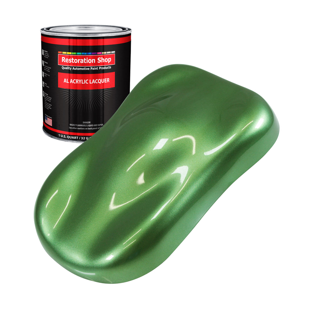 Medium Green Metallic - Acrylic Lacquer Auto Paint (Quart Paint Color Only) Professional Gloss Automotive Car Truck Guitar Furniture Refinish Coating