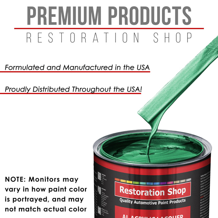 Rally Green Metallic - Acrylic Lacquer Auto Paint - Complete Gallon Paint Kit with Slow Dry Thinner - Pro Automotive Car Truck Guitar Refinish Coating