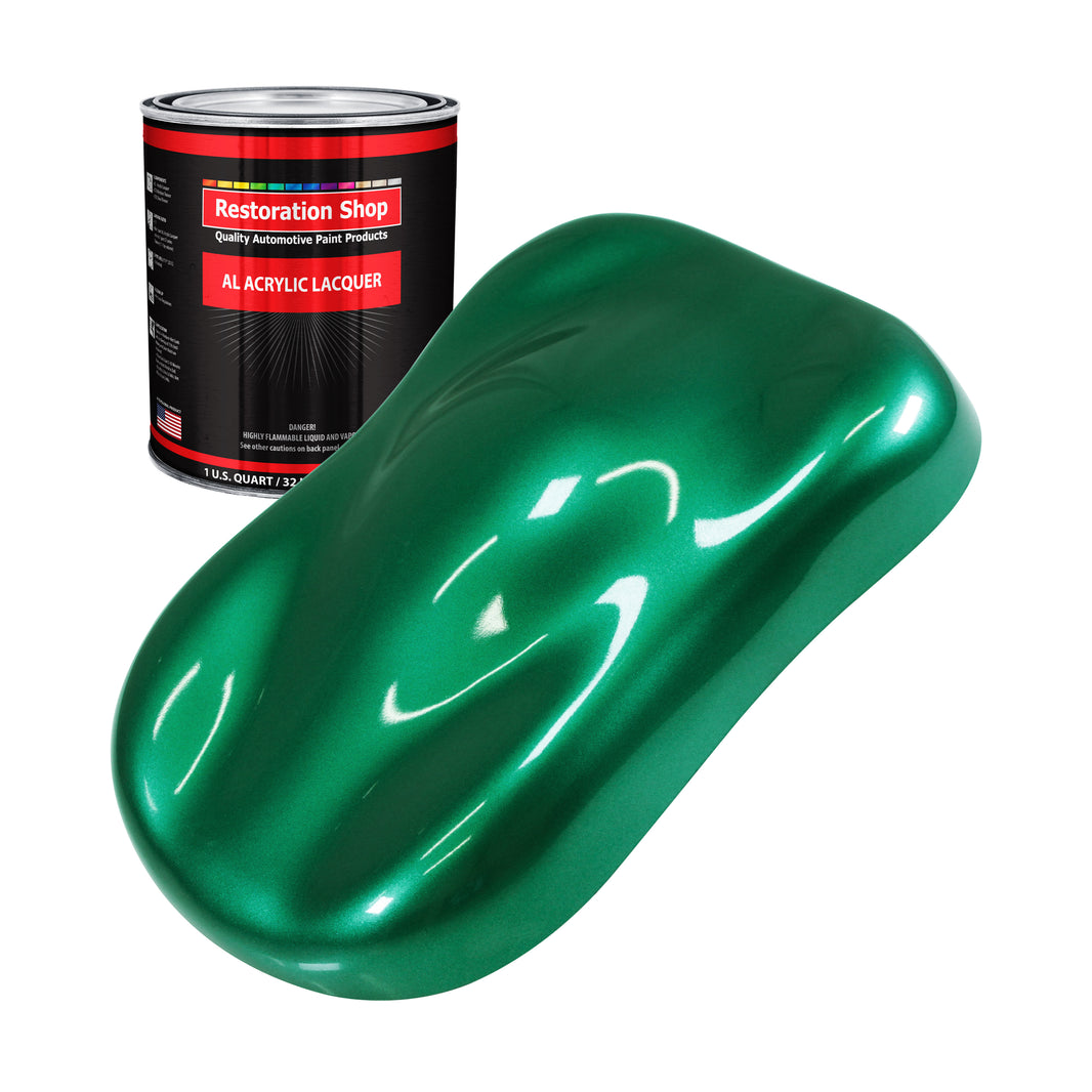 Rally Green Metallic - Acrylic Lacquer Auto Paint - Quart Paint Color Only - Professional Gloss Automotive Car Truck Guitar Furniture Refinish Coating