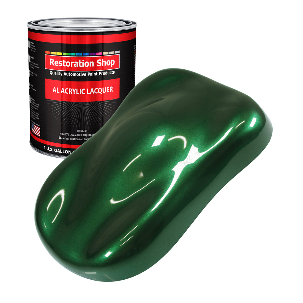 British Racing Green Metallic - Acrylic Lacquer Auto Paint - Gallon Paint Color Only - Professional Gloss Automotive Car Truck Guitar Refinish Coating