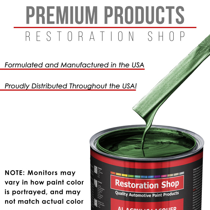 British Racing Green Metallic - Acrylic Lacquer Auto Paint (Complete Quart Paint Kit with Medium Thinner) Pro Automotive Car Truck Refinish Coating