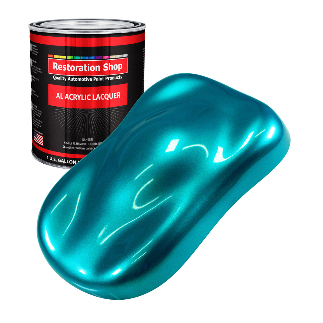 Teal Green Metallic - Acrylic Lacquer Auto Paint - Gallon Paint Color Only - Professional Gloss Automotive Car Truck Guitar Furniture Refinish Coating