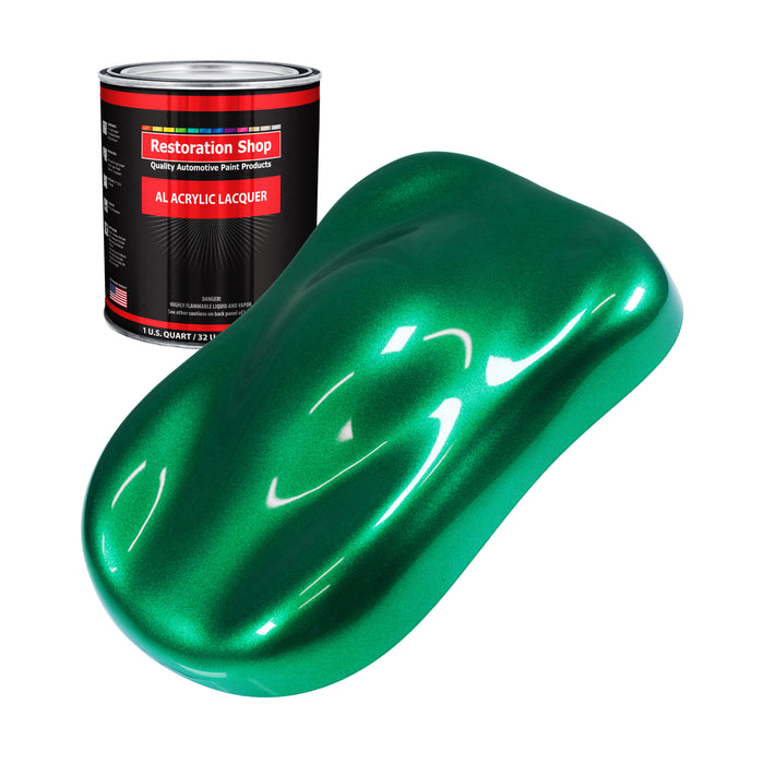 Emerald Green Metallic - Acrylic Lacquer Auto Paint (Quart Paint Color Only) Professional Gloss Automotive Car Truck Guitar Furniture Refinish Coating