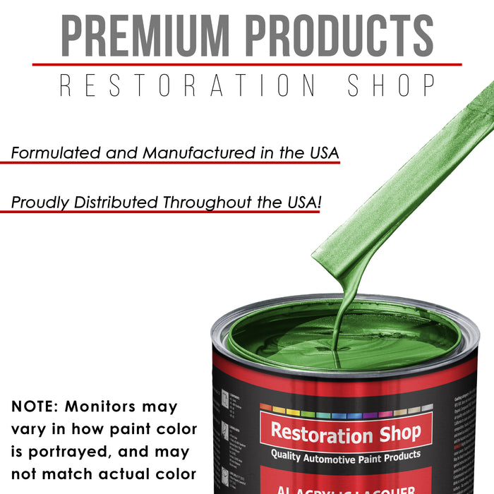 Gasser Green Metallic - Acrylic Lacquer Auto Paint - Complete Gallon Paint Kit with Medium Thinner - Pro Automotive Car Truck Guitar Refinish Coating