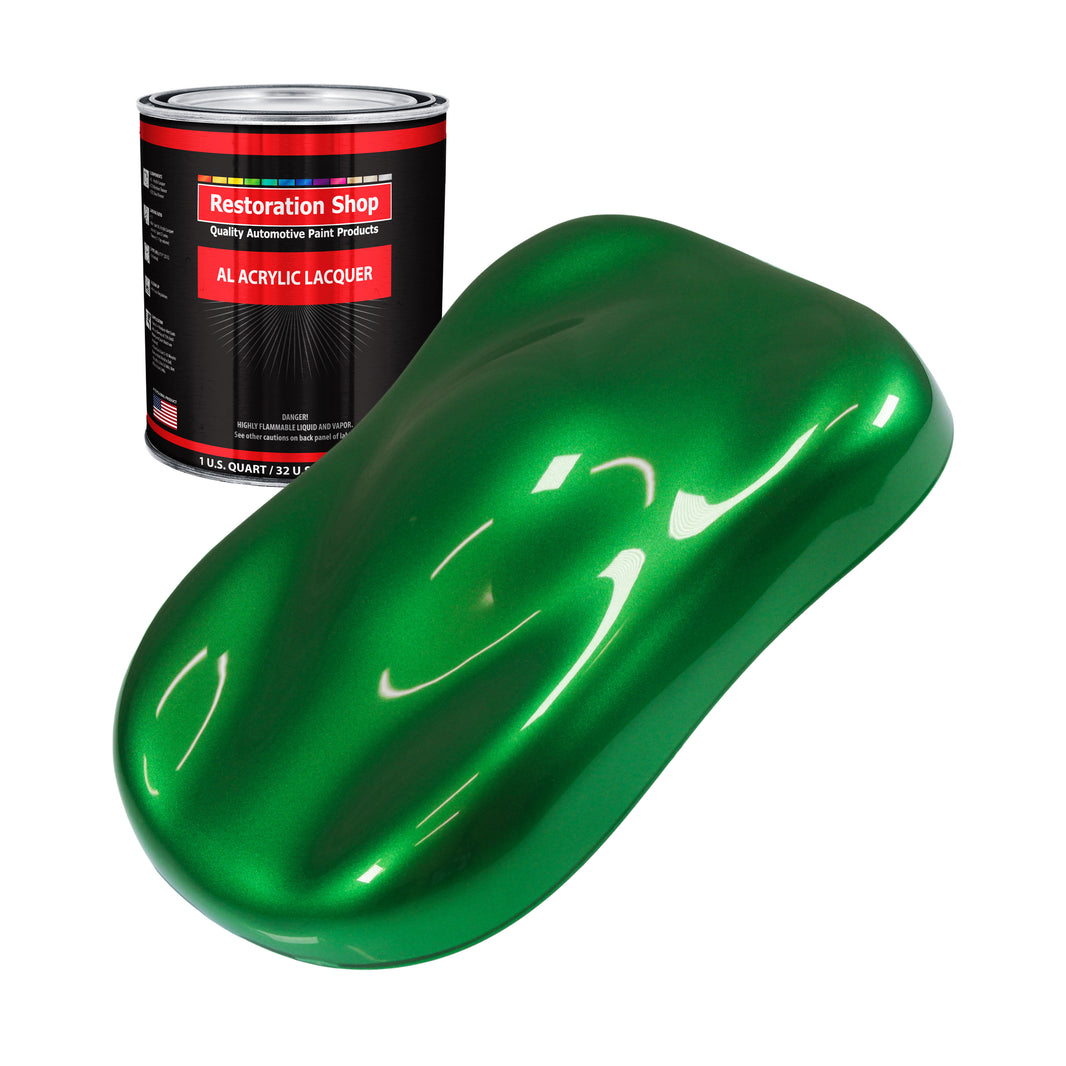 Gasser Green Metallic - Acrylic Lacquer Auto Paint (Quart Paint Color Only) Professional Gloss Automotive Car Truck Guitar Furniture Refinish Coating