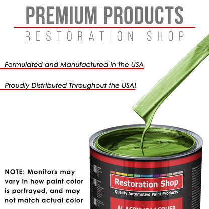 Synergy Green Metallic - Acrylic Lacquer Auto Paint - Complete Gallon Paint Kit with Slow Dry Thinner - Pro Automotive Car Truck Refinish Coating