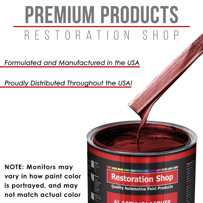 Fire Red Pearl - Acrylic Lacquer Auto Paint - Complete Gallon Paint Kit with Slow Dry Thinner - Professional Automotive Car Truck Refinish Coating