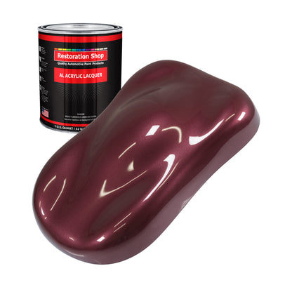 Vintage Burgundy Metallic - Acrylic Lacquer Auto Paint - Quart Paint Color Only - Professional High Gloss Automotive Car Truck Guitar Refinish Coating