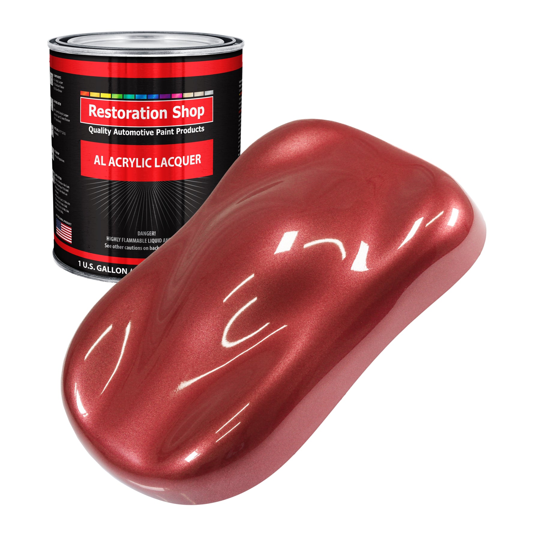 Restoration Shop Candy Apple Red Metallic Acrylic Lacquer Auto Paint Gallon Paint Color Only Professional Gloss
