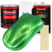 Firemist Lime - Acrylic Lacquer Auto Paint - Complete Gallon Paint Kit with Medium Thinner - Professional Automotive Car Truck Guitar Refinish Coating