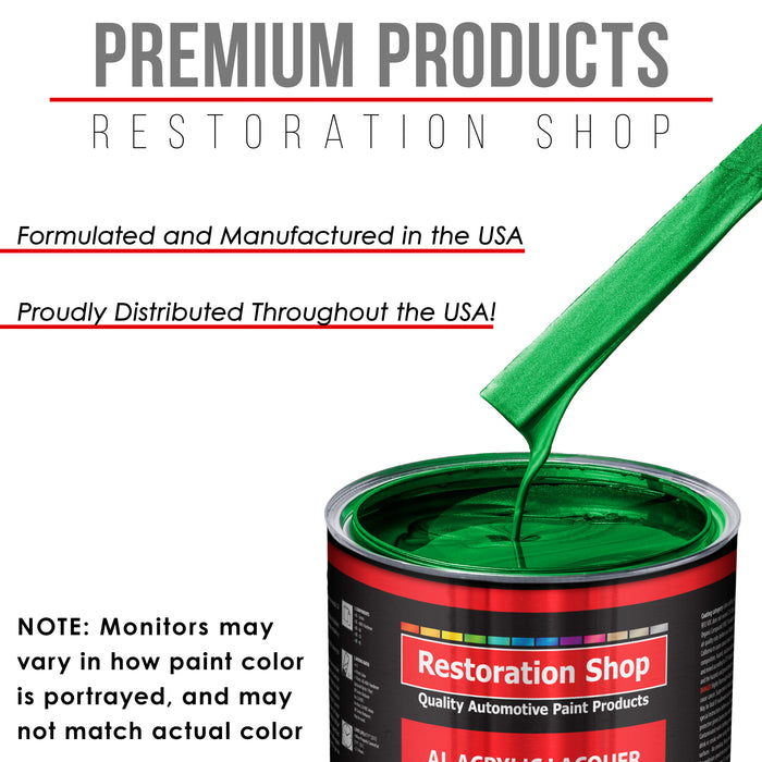 Firemist Green - Acrylic Lacquer Auto Paint - Complete Quart Paint Kit with Medium Thinner - Professional Automotive Car Truck Guitar Refinish Coating