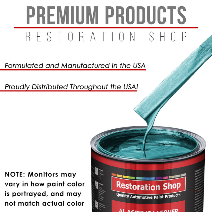 Aquamarine Firemist - Acrylic Lacquer Auto Paint - Complete Gallon Paint Kit with Slow Dry Thinner - Pro Automotive Car Truck Guitar Refinish Coating