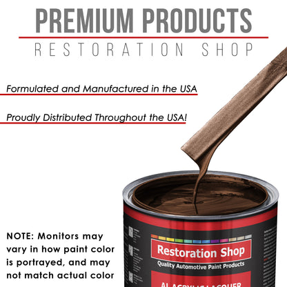 Whole Earth Brown Firemist - Acrylic Lacquer Auto Paint - Complete Quart Paint Kit with Medium Thinner - Pro Automotive Car Truck Refinish Coating