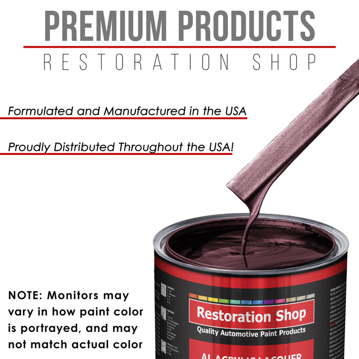 Milano Maroon Firemist - Acrylic Lacquer Auto Paint - Complete Gallon Paint Kit with Medium Thinner - Pro Automotive Car Truck Guitar Refinish Coating