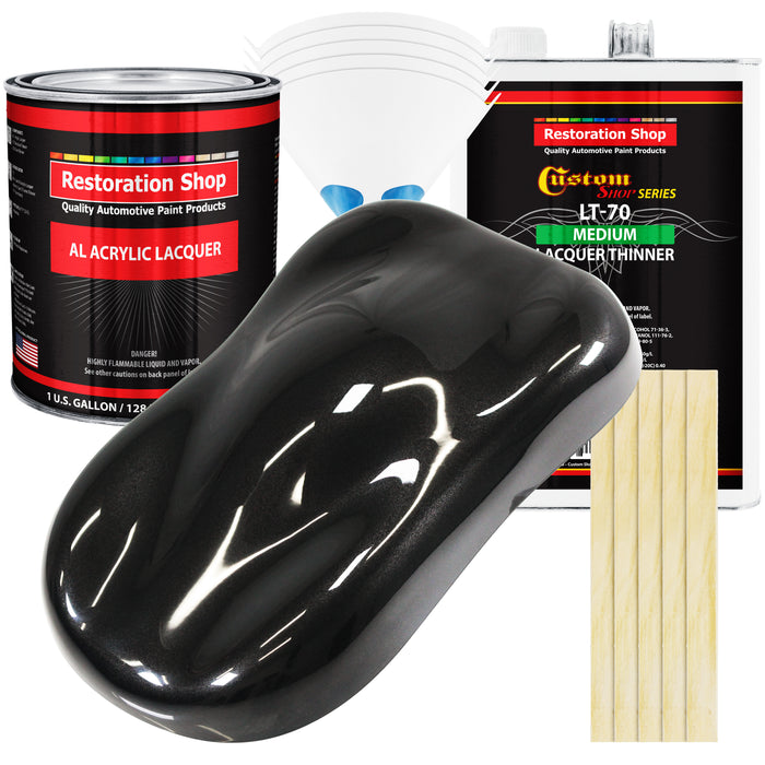 Black Diamond Firemist - Acrylic Lacquer Auto Paint - Complete Gallon Paint Kit with Medium Thinner - Pro Automotive Car Truck Guitar Refinish Coating