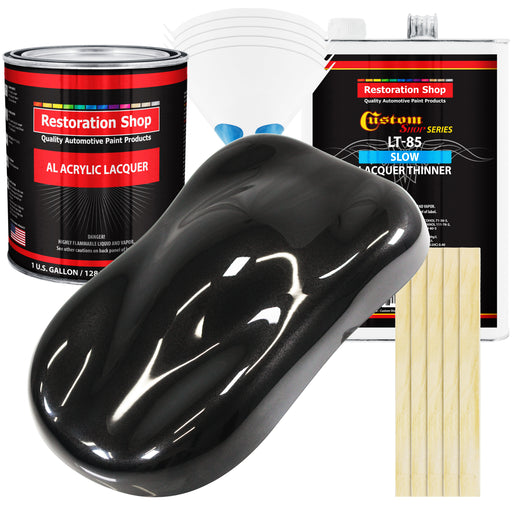Black Diamond Firemist - Acrylic Lacquer Auto Paint - Complete Gallon Paint Kit with Slow Dry Thinner - Pro Automotive Car Truck Refinish Coating