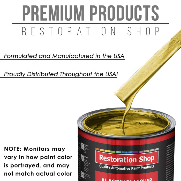 Saturn Gold Firemist - Acrylic Lacquer Auto Paint - Complete Quart Paint Kit with Medium Thinner - Pro Automotive Car Truck Guitar Refinish Coating