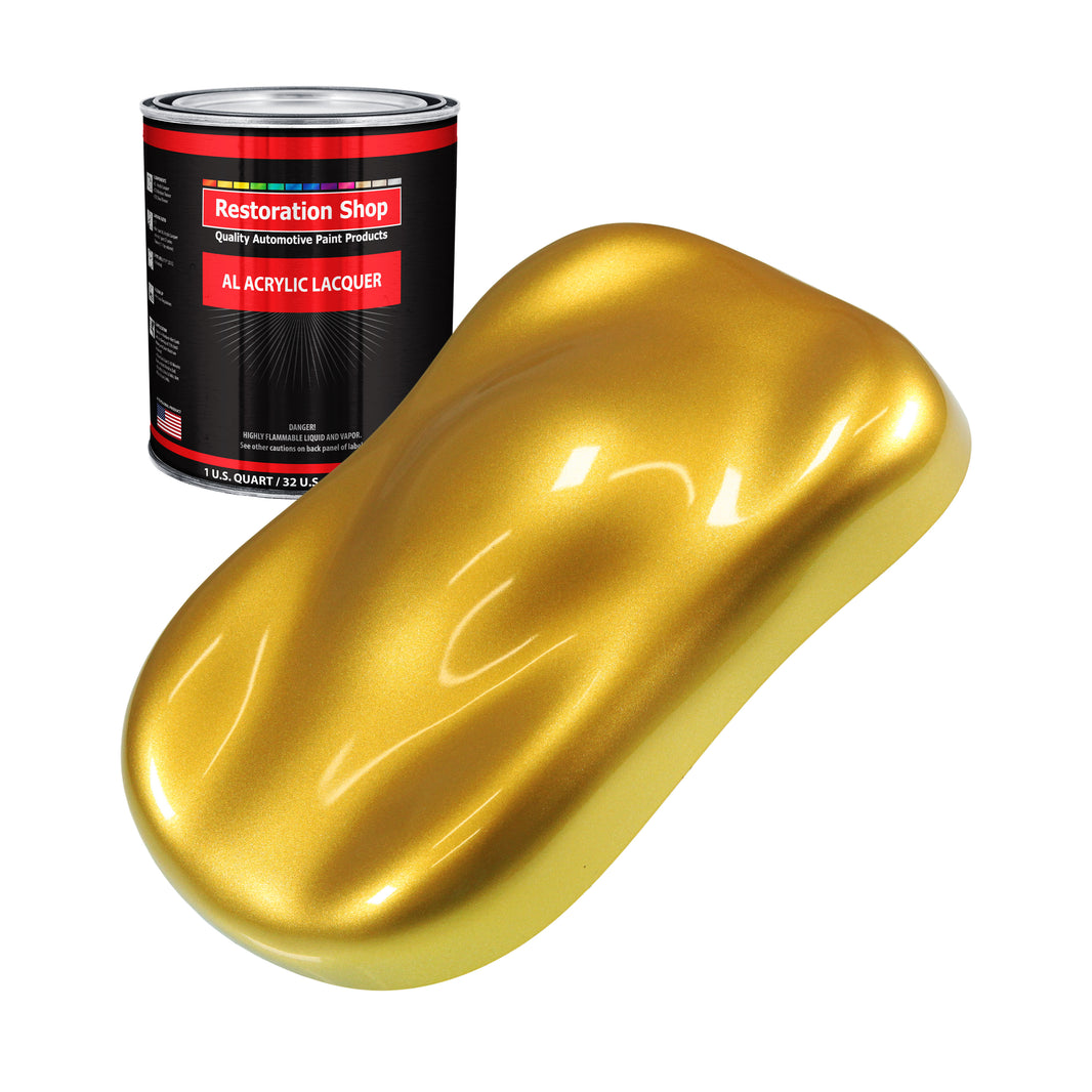 Saturn Gold Firemist - Acrylic Lacquer Auto Paint - Quart Paint Color Only - Professional Gloss Automotive Car Truck Guitar Furniture Refinish Coating