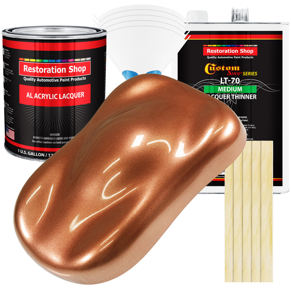 Bronze Firemist - Acrylic Lacquer Auto Paint - Complete Gallon Paint Kit with Medium Thinner - Professional Automotive Car Truck Refinish Coating