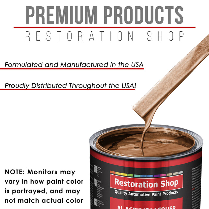 Bronze Firemist - Acrylic Lacquer Auto Paint - Complete Quart Paint Kit with Medium Thinner - Professional Automotive Car Truck Refinish Coating