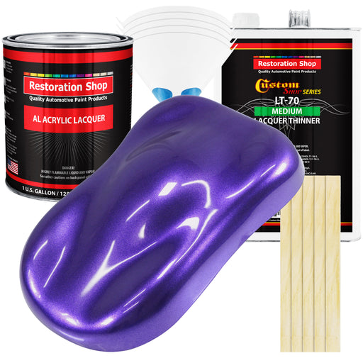 Firemist Purple - Acrylic Lacquer Auto Paint - Complete Gallon Paint Kit with Medium Thinner - Professional Automotive Car Truck Refinish Coating