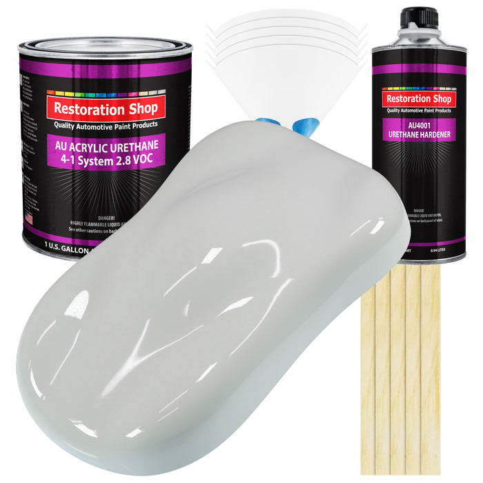 Classic White Acrylic Urethane Auto Paint - Complete Gallon Paint Kit - Professional Single Stage Automotive Car Truck Coating, 4:1 Mix Ratio 2.8 VOC