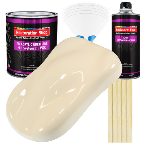 Wimbledon White Acrylic Urethane Auto Paint - Complete Gallon Paint Kit - Professional Single Stage Automotive Car Truck Coating 4:1 Mix Ratio 2.8 VOC