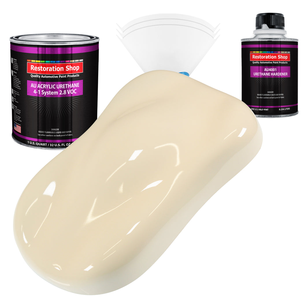 Wimbledon White Acrylic Urethane Auto Paint - Complete Quart Paint Kit - Professional Single Stage Automotive Car Truck Coating, 4:1 Mix Ratio 2.8 VOC