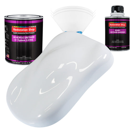 Winter White Acrylic Urethane Auto Paint - Complete Quart Paint Kit - Professional Single Stage Automotive Car Truck Coating, 4:1 Mix Ratio 2.8 VOC