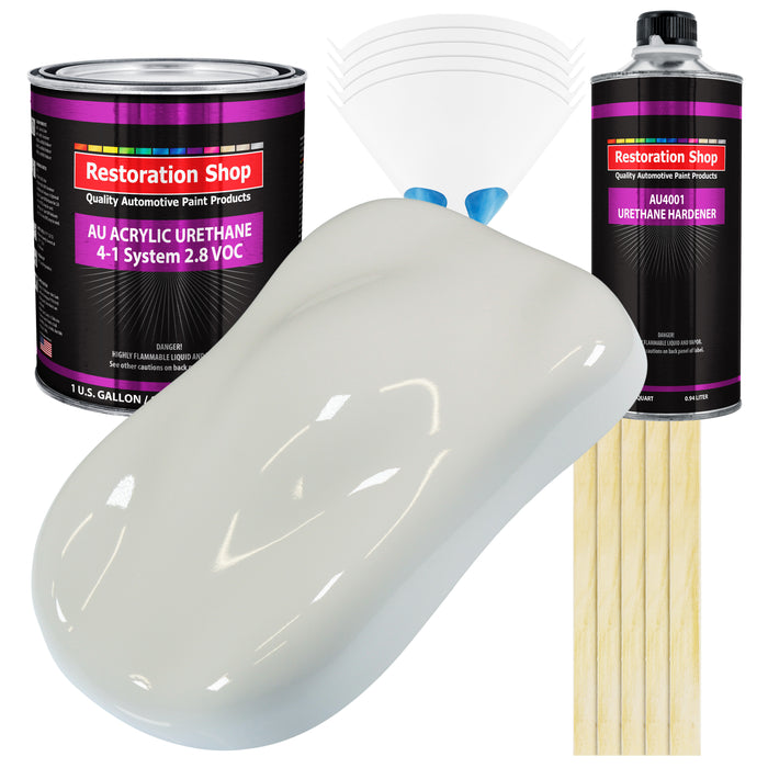 Linen White Acrylic Urethane Auto Paint - Complete Gallon Paint Kit - Professional Single Stage Automotive Car Truck Coating, 4:1 Mix Ratio 2.8 VOC