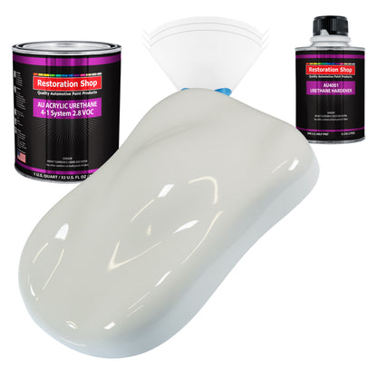 Linen White Acrylic Urethane Auto Paint (Complete Quart Paint Kit) Professional Single Stage Gloss Automotive Car Truck Coating, 4:1 Mix Ratio 2.8 VOC