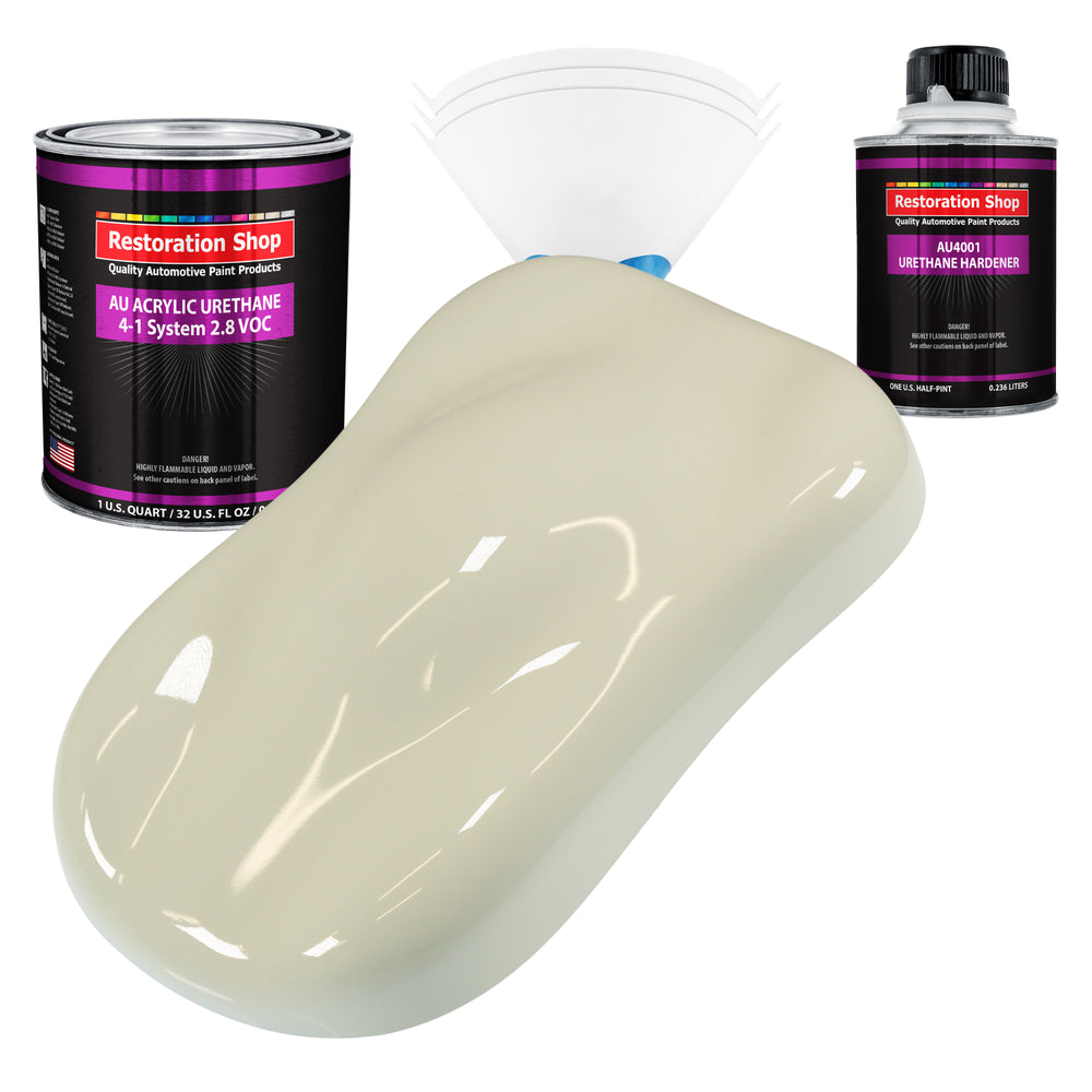 Grand Prix White Acrylic Urethane Auto Paint - Complete Quart Paint Kit - Professional Single Stage Automotive Car Truck Coating 4:1 Mix Ratio 2.8 VOC