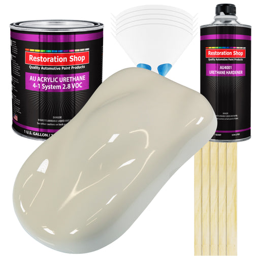 Performance Bright White Acrylic Urethane Auto Paint - Complete Gallon Paint Kit - Pro Single Stage Automotive Car Truck Coating 4:1 Mix Ratio 2.8 VOC