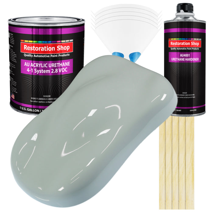 Fleet White Acrylic Urethane Auto Paint - Complete Gallon Paint Kit - Professional Single Stage Automotive Car Truck Coating, 4:1 Mix Ratio 2.8 VOC