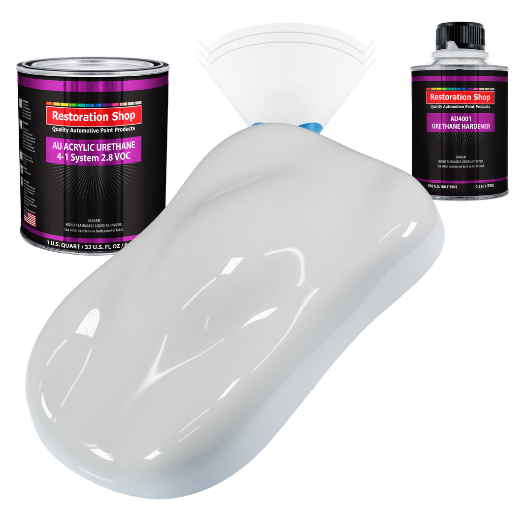 Championship White Acrylic Urethane Auto Paint - Complete Quart Paint Kit - Professional Single Stage Automotive Car Coating, 4:1 Mix Ratio 2.8 VOC